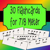 30 Rhythm Flashcards for 7/8 Meter