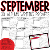 30 September Daily Writing Prompts | No Prep Printable | G