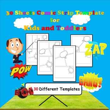 Preview of Comic Strip Template Writin Page/Blank Graphic Novel Clipart/Creative Assignment
