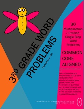 Preview of 30 Multiplication & Division Single Step Word Problems: 3rd Grade