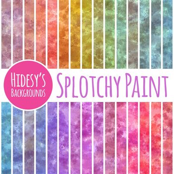 30 Splotchy Paint Digital Paper - Painted Watercolor Backgrounds Clip Art