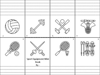 Preview of 30 Sport Equipment Mini Books, Picture Writing, Back to School Week Activity