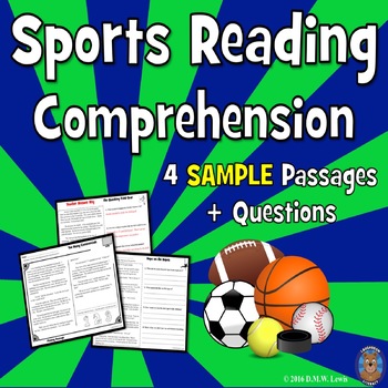 Preview of Sports Reading Comprehension Passages - FREE - Fun Reading