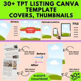 30+ TPT Mockup Covers, Thumbnails Product Listing Canva Te