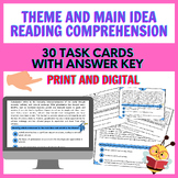 30 Theme and Main Idea Task Cards | Reading Comprehension