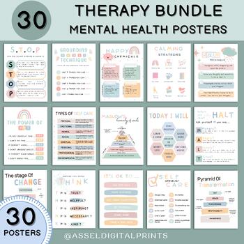 Preview of 30 Therapist Office Decor Posters school Social Worker school counselor office