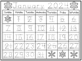 30 Tracing and Blank Themed 2024 Calendars. Preschool Hand