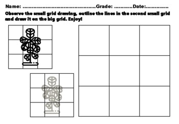 Preview of 30 Trees Easy Grid Drawing Activities Spring Math.Content.7.G.A.1 Scale Drawings