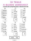 30 Trials S-Blends Worksheet - A Quick and Comprehensive Look