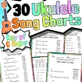 30 Ukulele Song Charts - Key of G Major