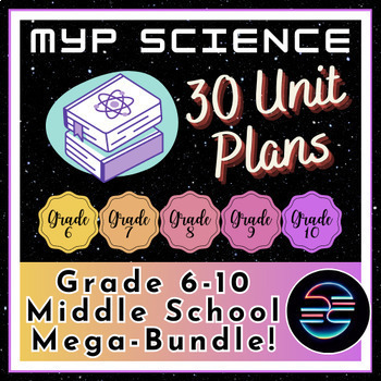 Preview of MYP Middle School Science Unit Plans - 30 Unit Mega Bundle for Grades 6-10!