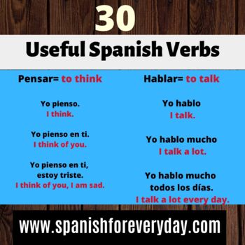 30 Useful Spanish Verbs (for Beginners) by Spanish for Everyday