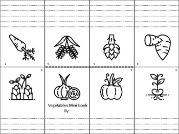 Preview of 30 Vegetables Mini Books, Picture Writing, Back to School Week Activity