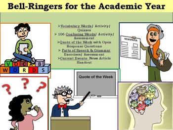 Preview of 30 Weeks of Bell Ringers for the Academic Year