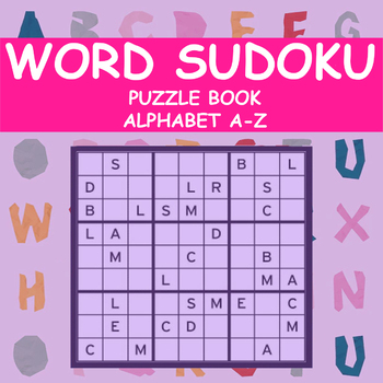 Preview of 30  Wordoku Puzzle Worksheet Activities - Alphabet Word Sudoku Pages For Kids