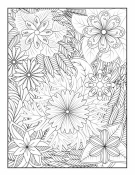 30 Zen Tangle Stress Relief Coloring Pages | 30 Flowers Doodle Coloring ...