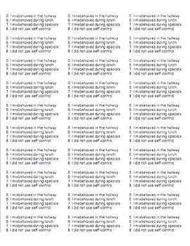 30 ct Behavior Code Labels for Student Agendas, Binders, Folders, etc.