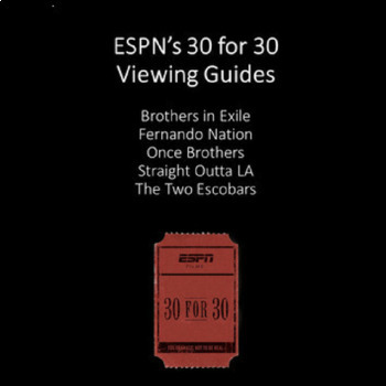 Preview of ESPN's 30 for 30 Bundle: SEVEN Viewing Guides for the ESPN Series