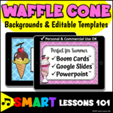 Editable ICE CREAM Boom Card Backgrounds Templates Clipart