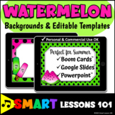 Editable WATERMELON Boom Card Backgrounds Templates Clipar