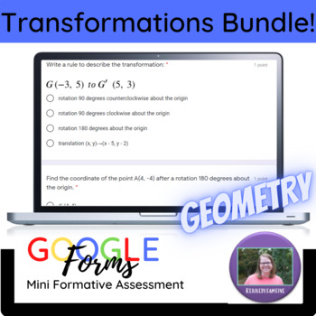 Preview of 30% off!  Geometry:  Transformations ENTIRE UNIT Mini Formative Assessments