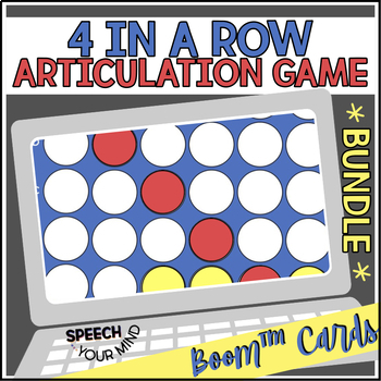 Preview of Articulation Game Boom™ Cards Bundle Early & Late Sounds Connect 4 Style Speech