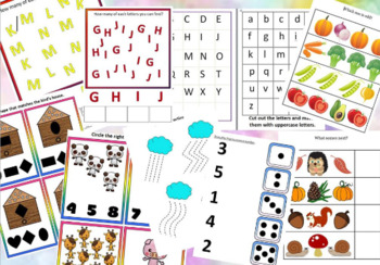 Preview of 30+pages 2-4 year old LEARNING WORKBOOK. PDF learning worksheets Printable