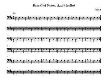 Preview of 30 sight Reading Lessons for Cello A and D Strings