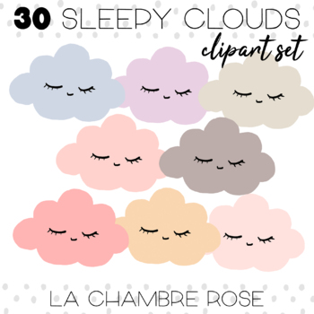 30 sleepy clouds LCR clipart collection by Agnes Beganyi Clipart