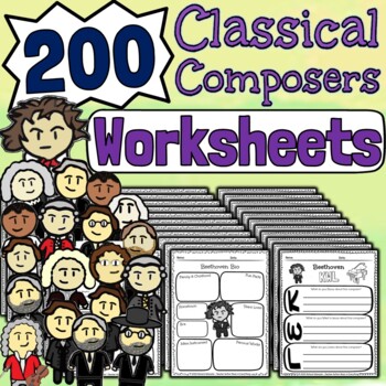 Preview of 200 Classical Composer Worksheets and Activities