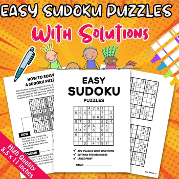 Preview of 300 Easy Sudoku Puzzles with Solutions