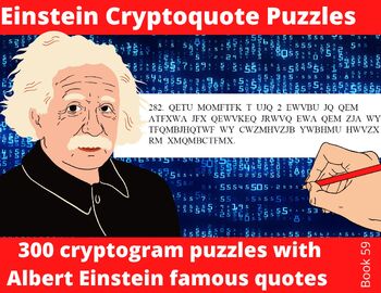 Preview of 300 Famous Albert Einstein Quotes - Cryptoquote Puzzles in Printable PDFs
