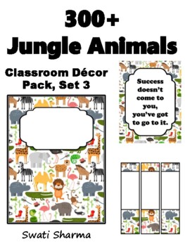 300+ Jungle Animals Classroom Décor Pack #56, 5 Resources, Set 3