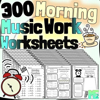 Preview of 300 Music Morning Work Worksheets | Homeroom Music Work For Teachers And Subs