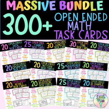 Preview of 300+ Open Ended Questions Math Task Card BUNDLE