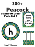300+ Peacock Classroom Décor Pack #172, 5 Resources, Set 3