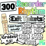 300 Recorder Rhythm Exit Tickets| Kodály Gordon Takadimi F