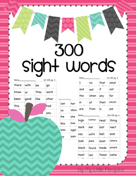 sight words for beginning readers