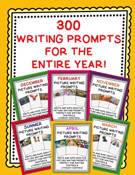 Preview of Writing Prompts BUNDLE {300 Picture Writing Prompts for the ENTIRE year!}