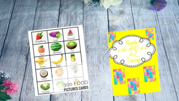 Preview of 300 food therapy picture communication small flash card Numbers 1 to 20 Alphabet