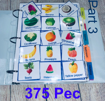 Preview of 375 pictures card communication autism non-verbal speech therapy ABA blue part 3