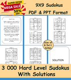 3000 Hard Level Sudoku Puzzles With Solutions For Adults