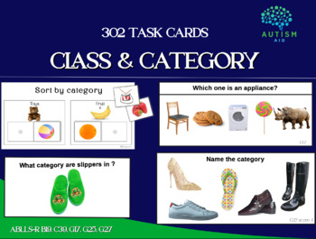 Preview of 302 Class/Category Task Cards - ABLLS-R B19, C39, G17, G25, G27 Sort Select Name