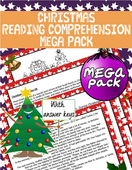 Preview of 31 Christmas Reading Comprehension Worksheets - Annual Update -