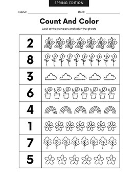 31 Count and Color Worksheets (Summer, Spring, WINTER, FALL) | TPT