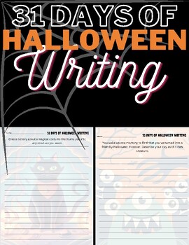 Preview of 31 Days of Halloween/October Writing Prompts
