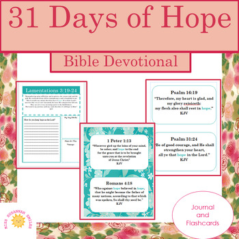 Preview of 31 Days of Hope: Bible Devotional Journal and Flashcards