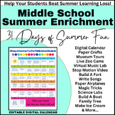 31 Days of Summer Enrichment for Middle School Students Ca