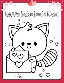 Preview of 31 FUN CUTE Happy Valentines Day Coloring Sheets Printable Pages Animals & MORE