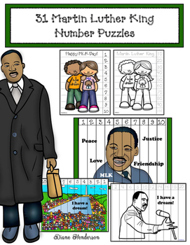 Preview of Martin Luther King Activities 31 MLK Number Puzzles